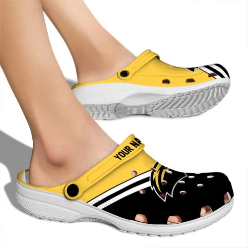 customized southern miss golden eagles striped accents clog fashion forward