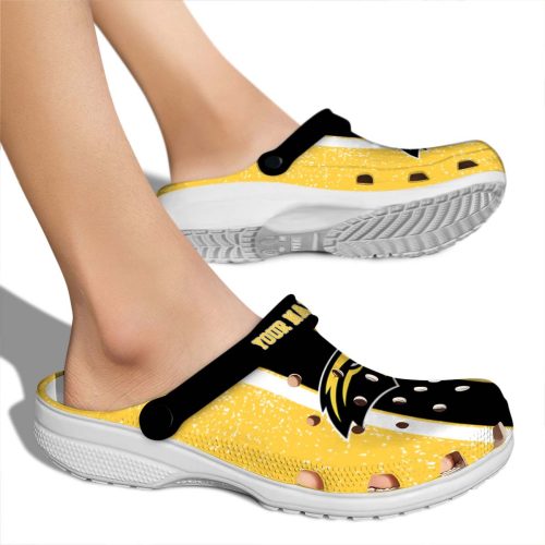 customized southern miss golden eagles vertical stripes clog fashion forward