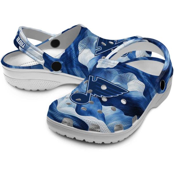 customized st louis blues ocean waves clog high quality