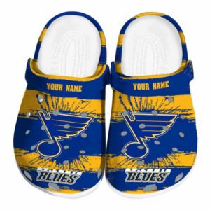 customized st louis blues paint splatter graphics clog best selling