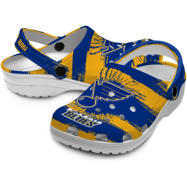 customized st louis blues paint splatter graphics clog high quality