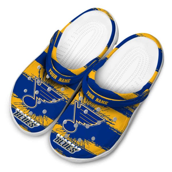 customized st louis blues paint splatter graphics clog latest model