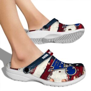 customized st louis blues patriotic stripes clog fashion forward