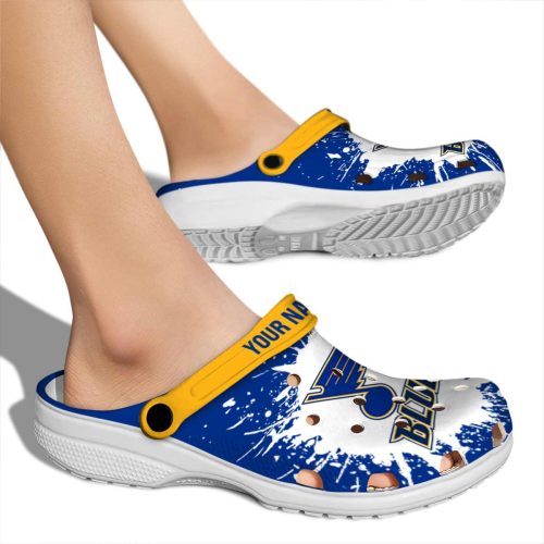 customized st louis blues splash art clog fashion forward