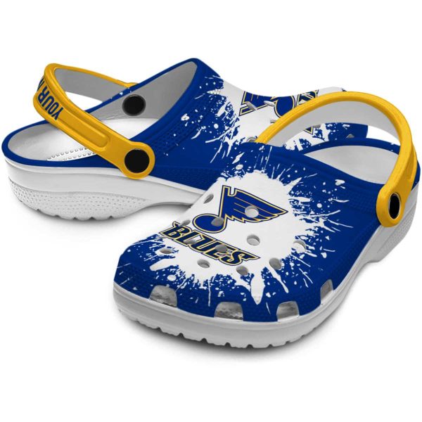 customized st louis blues splash art clog high quality