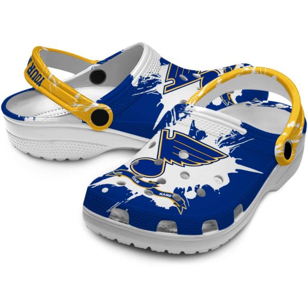 customized st louis blues splatter pattern clog high quality