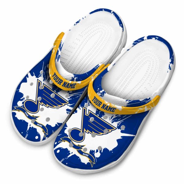 customized st louis blues splatter pattern clog latest model