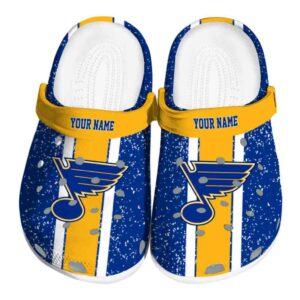 customized st louis blues vertical stripes clog best selling