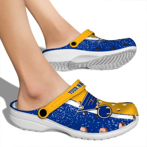 customized st louis blues vertical stripes clog fashion forward