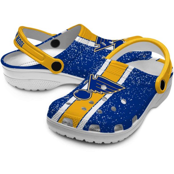customized st louis blues vertical stripes clog high quality