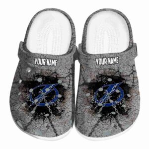 customized tampa bay lightning cracked ground texture clog best selling