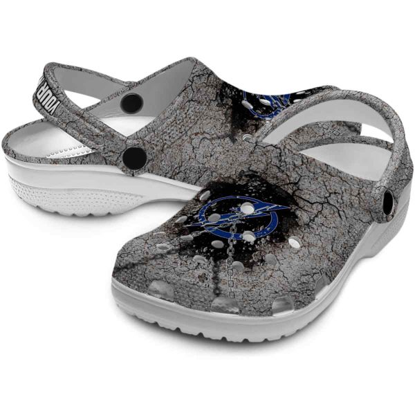 customized tampa bay lightning cracked ground texture clog high quality