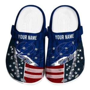 customized tampa bay lightning star spangled side pattern clog best selling
