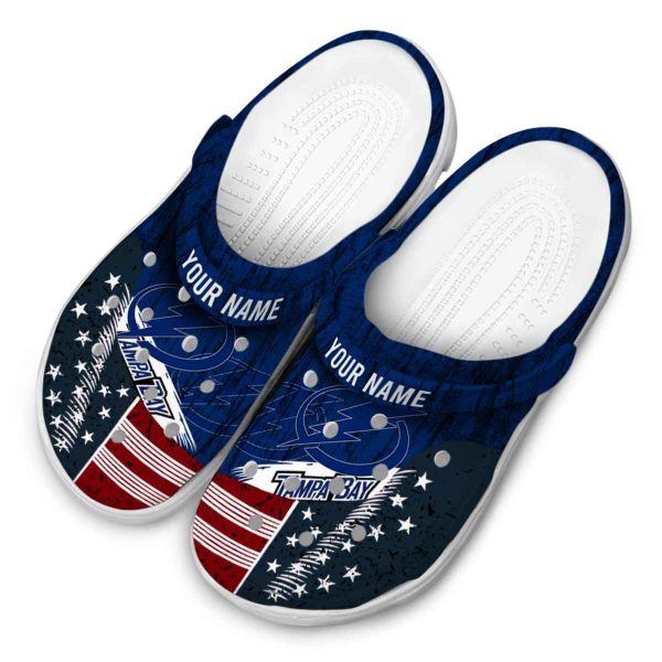 customized tampa bay lightning star spangled side pattern clog latest model