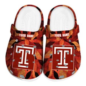 customized temple owls autumn leaves clog best selling