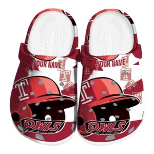 customized temple owls baseball helmet clog best selling