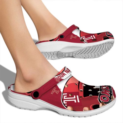 customized temple owls baseball helmet clog fashion forward