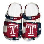 customized temple owls patriotic stripes clog best selling