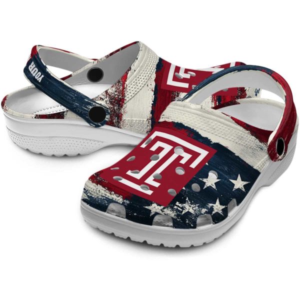 customized temple owls patriotic stripes clog high quality