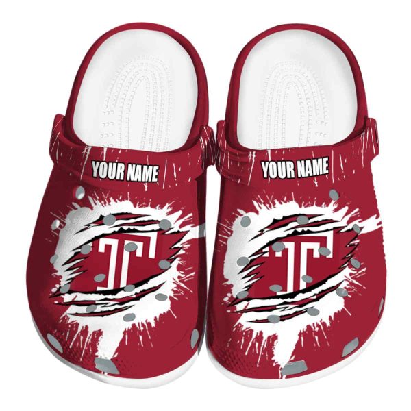 customized temple owls splash motif background clog best selling