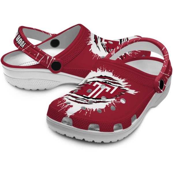 customized temple owls splash motif background clog high quality