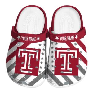 customized temple owls star spangled graphic clog best selling