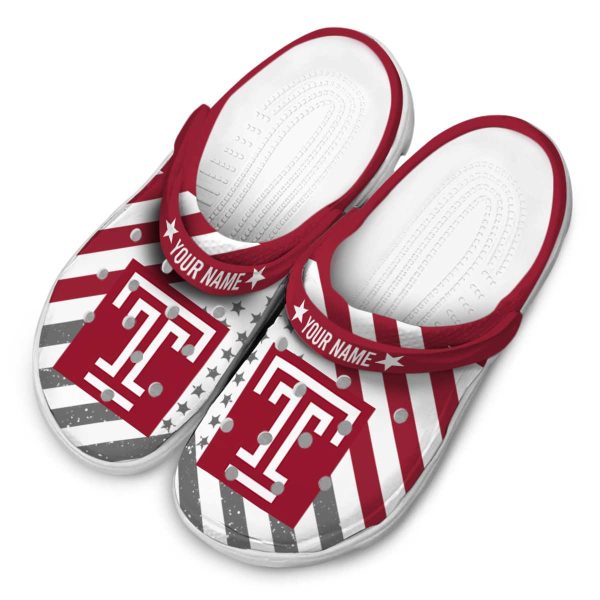 customized temple owls star spangled graphic clog latest model