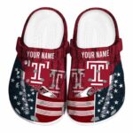 customized temple owls star spangled side pattern clog best selling