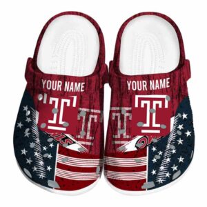 customized temple owls star spangled side pattern clog best selling