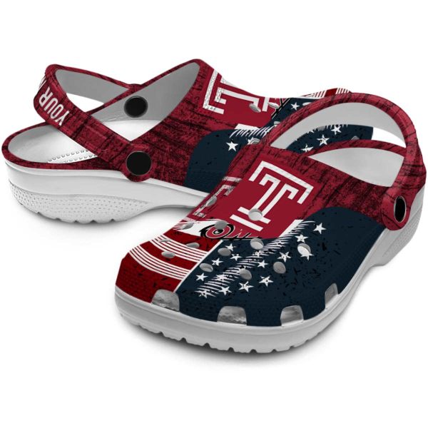 customized temple owls star spangled side pattern clog high quality