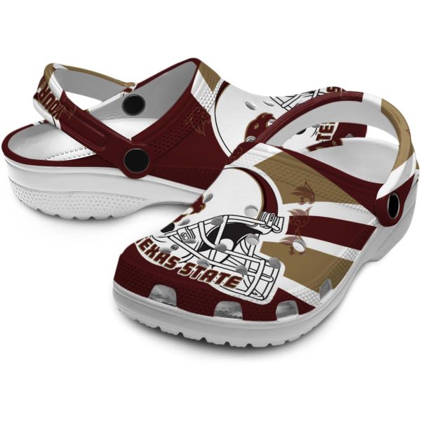 customized texas state bobcats football helmet clog high quality