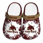 customized texas state bobcats splash art clog best selling