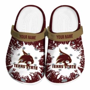 customized texas state bobcats splash art clog best selling