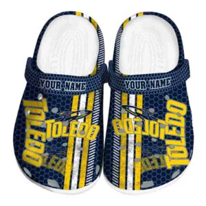 customized toledo rockets contrasting stripes clog best selling