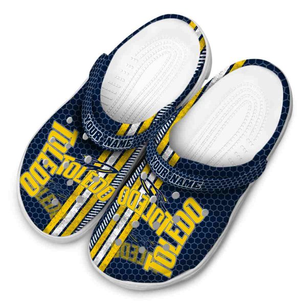 customized toledo rockets contrasting stripes clog latest model