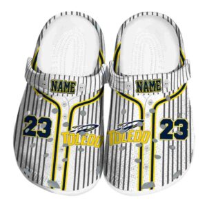 customized toledo rockets pinstripe pattern clog best selling