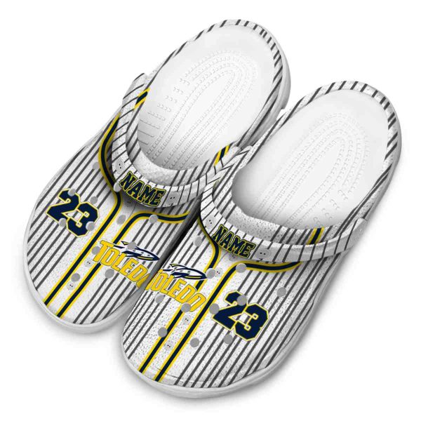 customized toledo rockets pinstripe pattern clog latest model