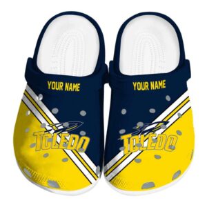 customized toledo rockets striped accents clog best selling