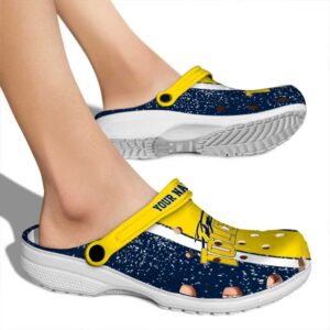 customized toledo rockets vertical stripes clog fashion forward