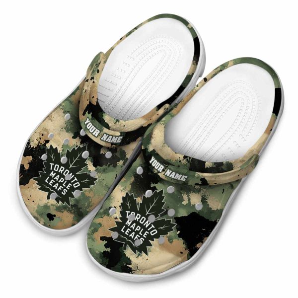 customized toronto maple leafs camouflage craze clog latest model