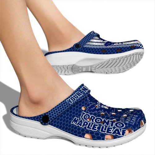 customized toronto maple leafs contrasting stripes clog fashion forward