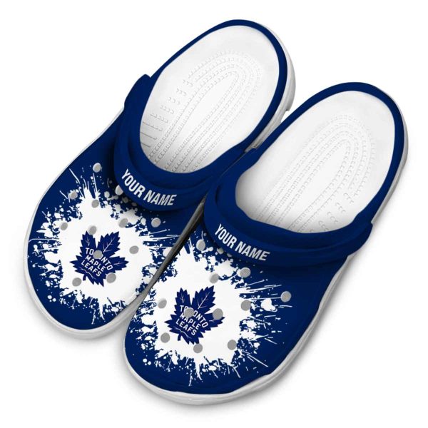 customized toronto maple leafs splatter background clog latest model