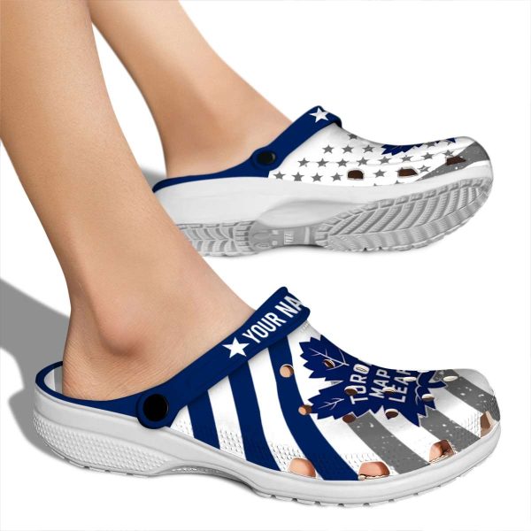 customized toronto maple leafs star spangled graphic clog fashion forward