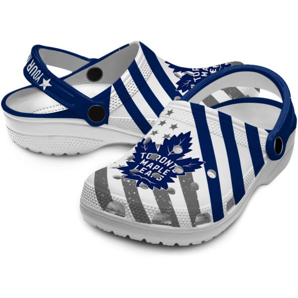 customized toronto maple leafs star spangled graphic clog high quality