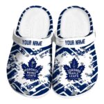 customized toronto maple leafs zigzag paint burst clog best selling