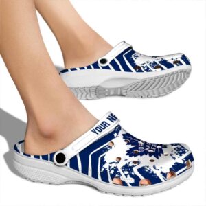 customized toronto maple leafs zigzag paint burst clog fashion forward