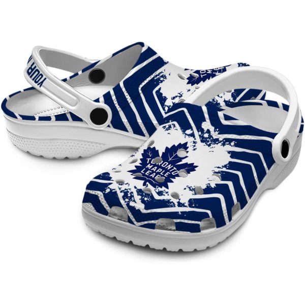 customized toronto maple leafs zigzag paint burst clog high quality