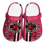 customized toronto raptors contrasting stripes clog best selling
