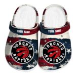 customized toronto raptors patriotic stripes clog best selling