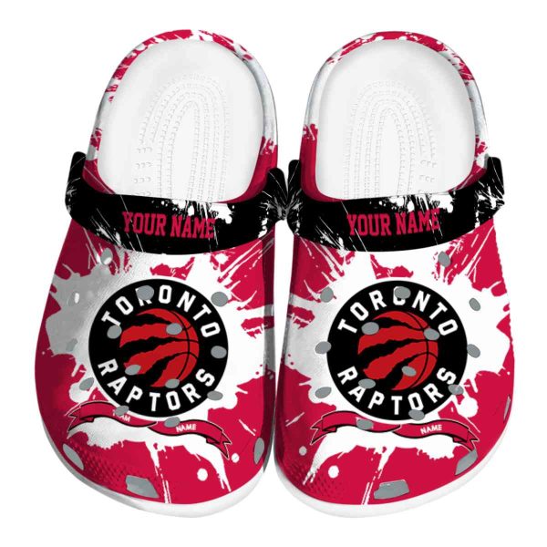 customized toronto raptors splatter pattern clog best selling